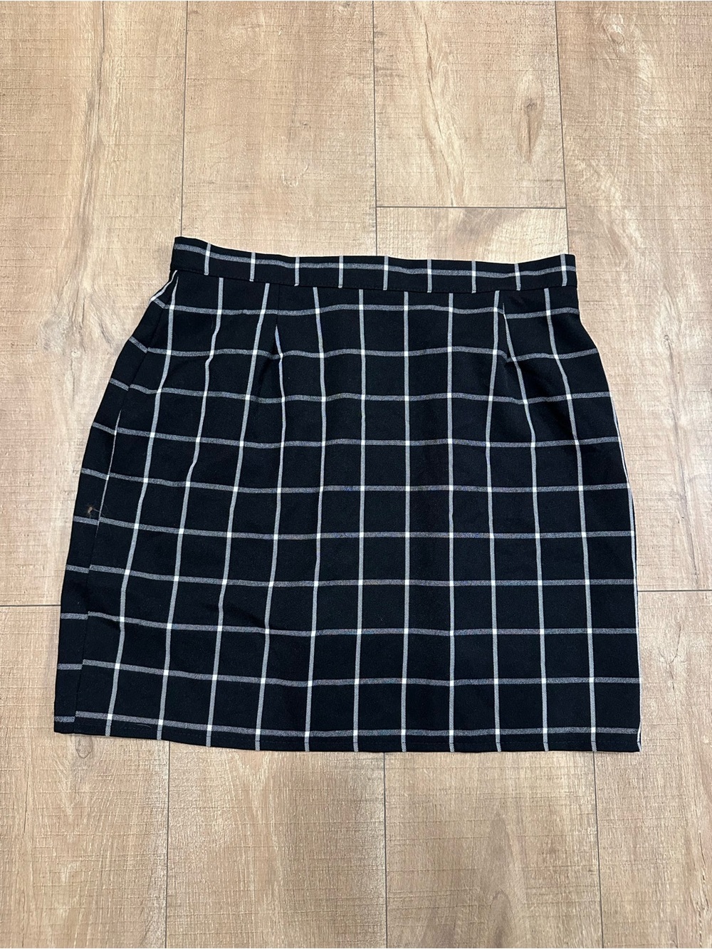 Nasty Gal Black Plaid Mini Skirt